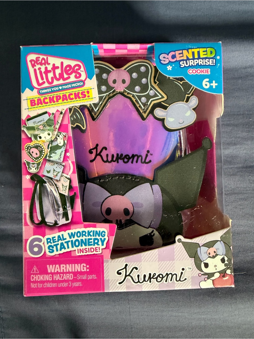 Kuromi Scented Mini Backpack Accessory in Pink and Black